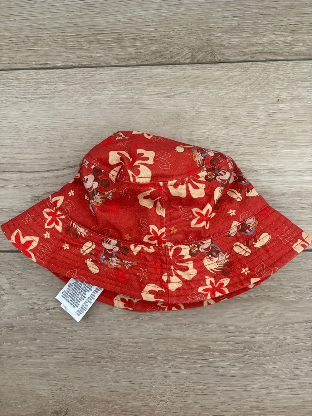 Disney Red Floral Mickey Bucket Hat